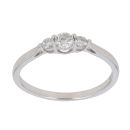 9ct White Gold 0.33ct Brilliant Cut Diamond Trilogy Ring