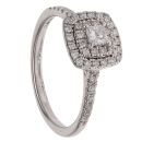 18ct White Gold 0.50ct Princess and Brilliant Cut Diamond Cluster Ring