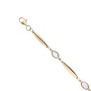 9ct Yellow Gold Amethyst and Blue Topaz Bracelet 7.5"