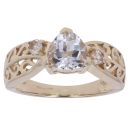9ct Yellow Gold Cubic Zirconia Three Stone Crossover Ring