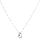 9ct White Gold 0.05ct Diamond Heart Pendant and Chain 16"
