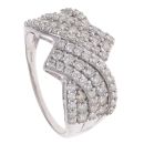 9ct White Gold 1.50ct Brilliant Cut Diamond Crossover Ring