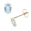 9ct Yellow Gold Blue Topaz Stud Earrings