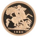 1980 Elizabeth II Decimal Portrait UK Half Sovereign Coin