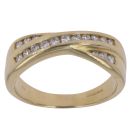 18ct Yellow Gold 0.33ct Brilliant Cut Diamond Crossover Ring