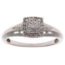 9ct White Gold 0.25ct Brilliant Cut Diamond Cluster Ring