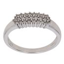 9ct White Gold 0.25ct Brilliant Cut Diamond Three Row Ring