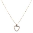 9ct Yellow Gold 0.50ct Diamond Heart Pendant and Chain 18"