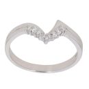 9ct White Gold 0.15ct Brilliant Cut Diamond Wishbone Ring