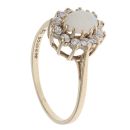 9ct Yellow Gold Opal And Cubic Zirconia Cluster Ring