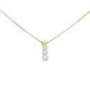18ct Yellow Gold 0.50ct Brilliant Cut Trilogy Diamond Pendant And Chain 16"