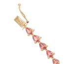 18ct Yellow Gold Pink Sapphire Bracelet 6.5"