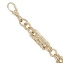 9ct Yellow Gold Patterned Stars and Bars Bracelet 8.5"