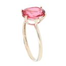 9ct Yellow Gold Single Stone Red Gemstone Ring