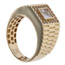 14ct Yellow Gold Cubic Zirconia Signet Ring