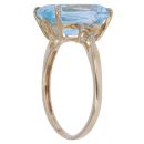 9ct Yellow Gold 0.03ct Diamond and Blue Topaz Solitaire Ring
