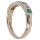 9ct Yellow Gold 0.05ct Diamond and Emerald Ring