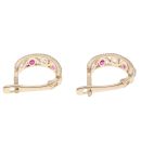 14ct Yellow Gold Child's Red & Cubic Zirconia Stone Set Earrings