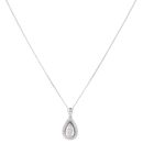 9ct White Gold 0.30ct Brilliant Cut Diamond Cluster Pendant and Chain 18"