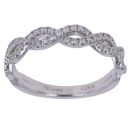 18ct White Gold 0.28ct Brilliant Cut Diamond Crossover Twist Ring