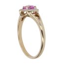 9ct Yellow Gold 0.05ct Brilliant Diamond and Sapphire Cluster Ring