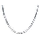 Silver Bevelled Flat Curb Chain 20"