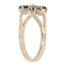 9ct Yellow Gold Sapphire And Cubic Zirconia Cluster Ring