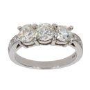 18ct White Gold 1.80cts Old Cut Diamond Trilogy Ring by Anya Belle