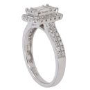 18ct White Gold 0.75ct Brilliant And Baguette Cut Diamond Cluster Ring