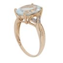 9ct Yellow Gold 0.05ct Diamond and Aquamarine Ring