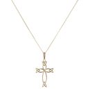 9ct Yellow Gold Celtic Cross Pendant and Chain 18"