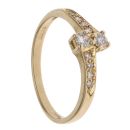 18ct Yellow Gold 0.20ct Brilliant Cut Diamond Two Stone Ring