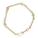 9ct Yellow Gold Bar Links Fancy Bracelet 7.5"
