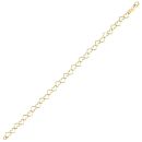 9ct Yellow Gold 7.5" Heart Bracelet