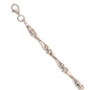 9ct White Gold Brushed Bar Fancy Bracelet 7"