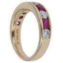 18ct Yellow Gold 0.80ct Brilliant Cut Diamond and Ruby Ring