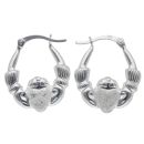 Silver Claddagh Creole Earrings By Icesia