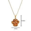 18ct Yellow Gold on Sterling Silver Baltic Amber Animal Dog Paw Print Pendant Necklace