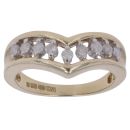 9ct Yellow Gold 0.25ct Brilliant Cut Diamond Wishbone Ring
