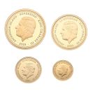 2023 Charles III Ascension Island Coronation Deluxe Sovereign Coin Set of 2 Boxed with Proof
