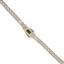 14ct Yellow Gold Monaco Classic Agua Pave Lock Cubic Zirconia Chain 16"