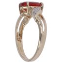 9ct Yellow Gold 0.03ct Diamond and Red Beryl Ring