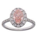 9ct White Gold 2.00ct Oval and Brilliant Cut Pink and Colourless Lab Grown Diamond Cluster Ring