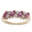 9ct Yellow Gold 0.10ct Diamond and Ruby Ring
