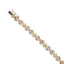 9ct Yellow White and Rose Gold Fancy Bracelet 7"