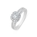 9ct White Gold 1.00ct Lab Grown Diamond Solitaire Halo Ring G VS