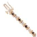 9ct Yellow and White Gold 0.07ct Diamond and Sapphire Bracelet 7.5"