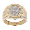 14ct Yellow Gold Cubic Zirconia Signet Ring