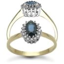 9ct Yellow Gold 0.12ct Diamond & Sapphire Ring