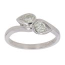Platinum 0.40ct Brilliant Cut Diamond Two Stone Ring
